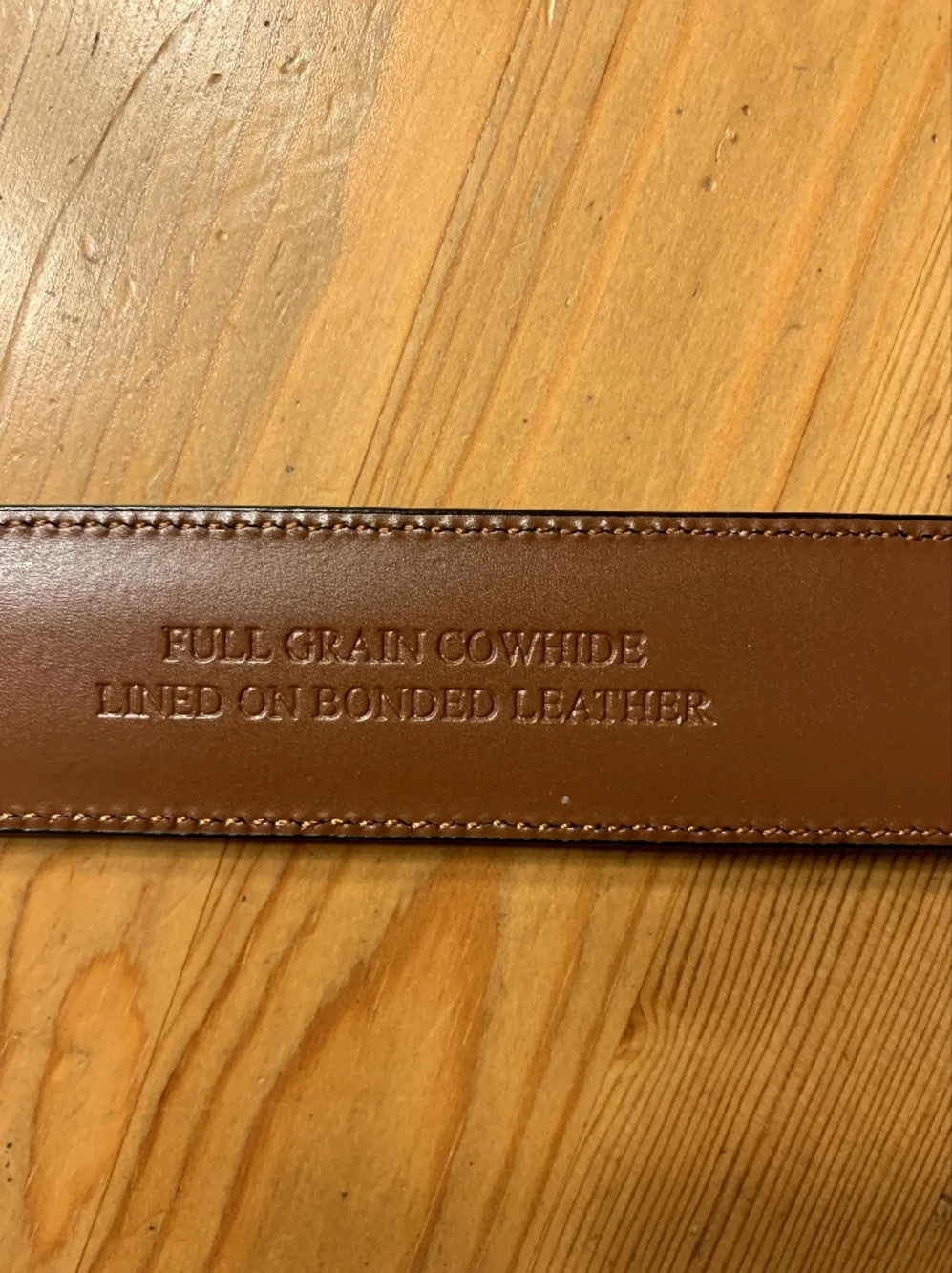 Perry Ellis 44 Classic Men's Leather Belt Full Grain Cowhide Dark Brown